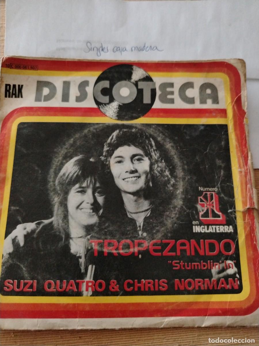 Discos de vinilo: Single vinilo discoteca tropezando suzi quatro
