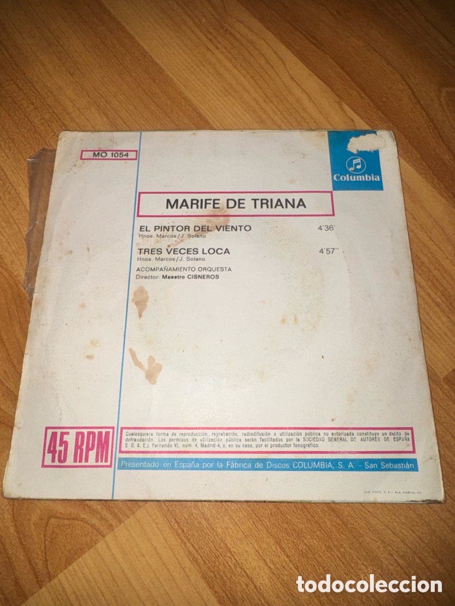 Discos de vinilo: Marife de Triana - El pintor del viento +1 - Foto 2
