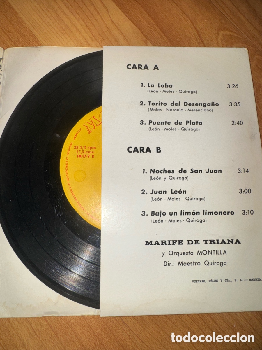 Discos de vinilo: Marife de Triana - La loba +5 - Foto 2