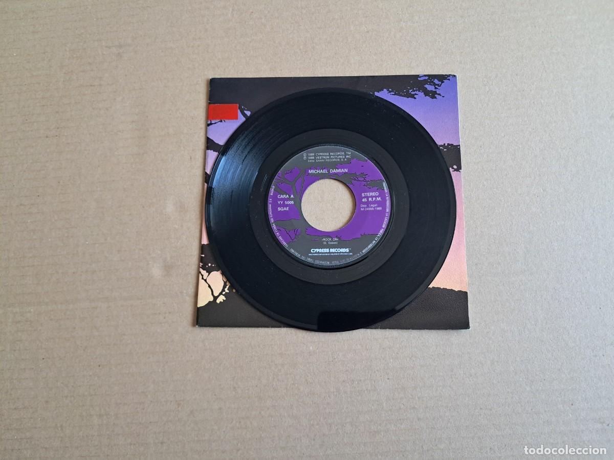 Discos de vinilo: MICHAEL DAMIAN - ROCK ON SINGLE PROMOCIONAL 1989 EDICION ESPA&Ntilde;OLA