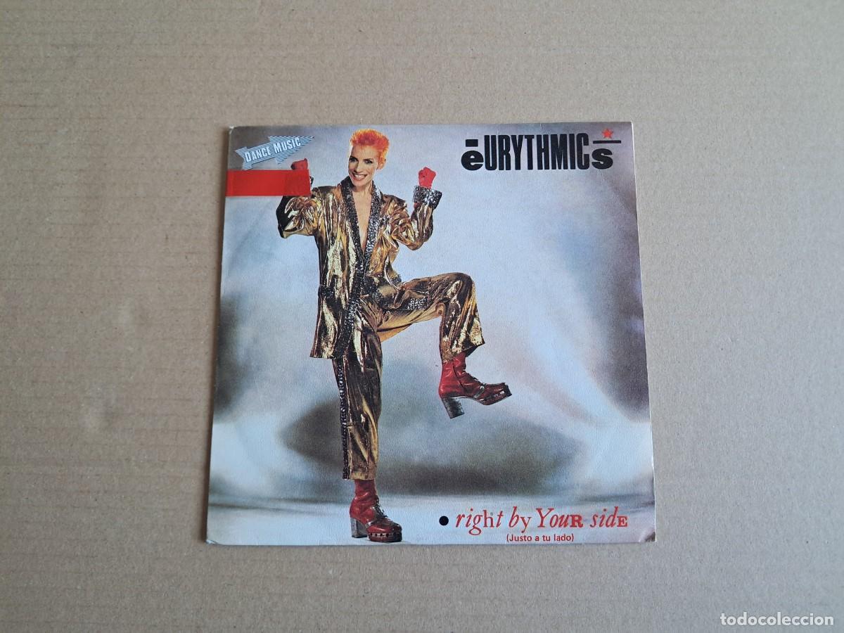 Discos de vinilo: EURYTHMICS - RIGHT BY YOUR SIDE SINGLE PROMOCIONAL 1983 EDICION ESPA&Ntilde;OLA