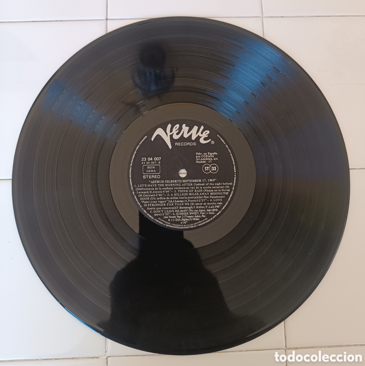 Discos de vinilo: LP ASTRUD GILBERTO, September 1969. - Foto 3