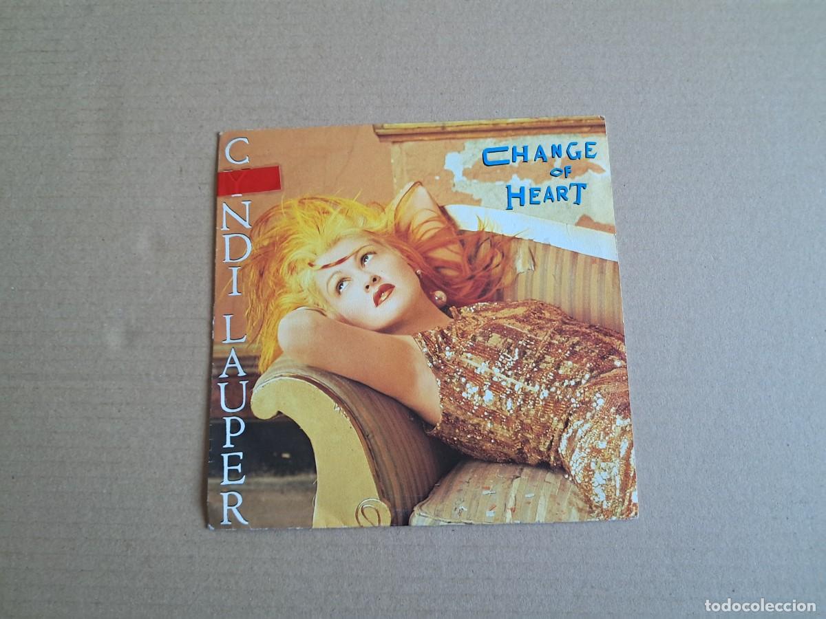 Discos de vinilo: CYNDI LAUPERS - CHANGE OF HEART SINGLE PROMOCIONAL 1986 EDICION ESPA&Ntilde;OLA