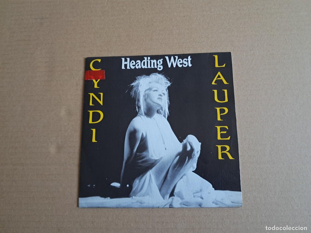 Discos de vinilo: CYNDI LAUPER - HEADING WEST SINGLE PROMOCIONAL 1989 EDICION ESPA&Ntilde;OLA