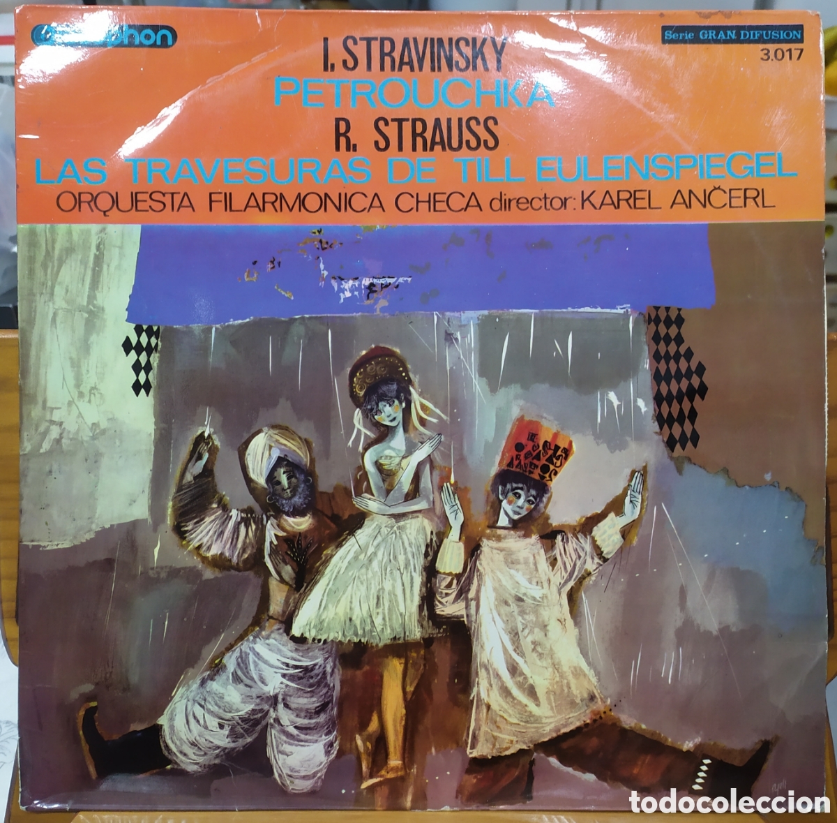 Discos de vinilo: Vinilo en LP: Petrouchka de Stravinsky y Las travesuras de Till Eulenspiegel por la Orquesta Filarm&oacute;