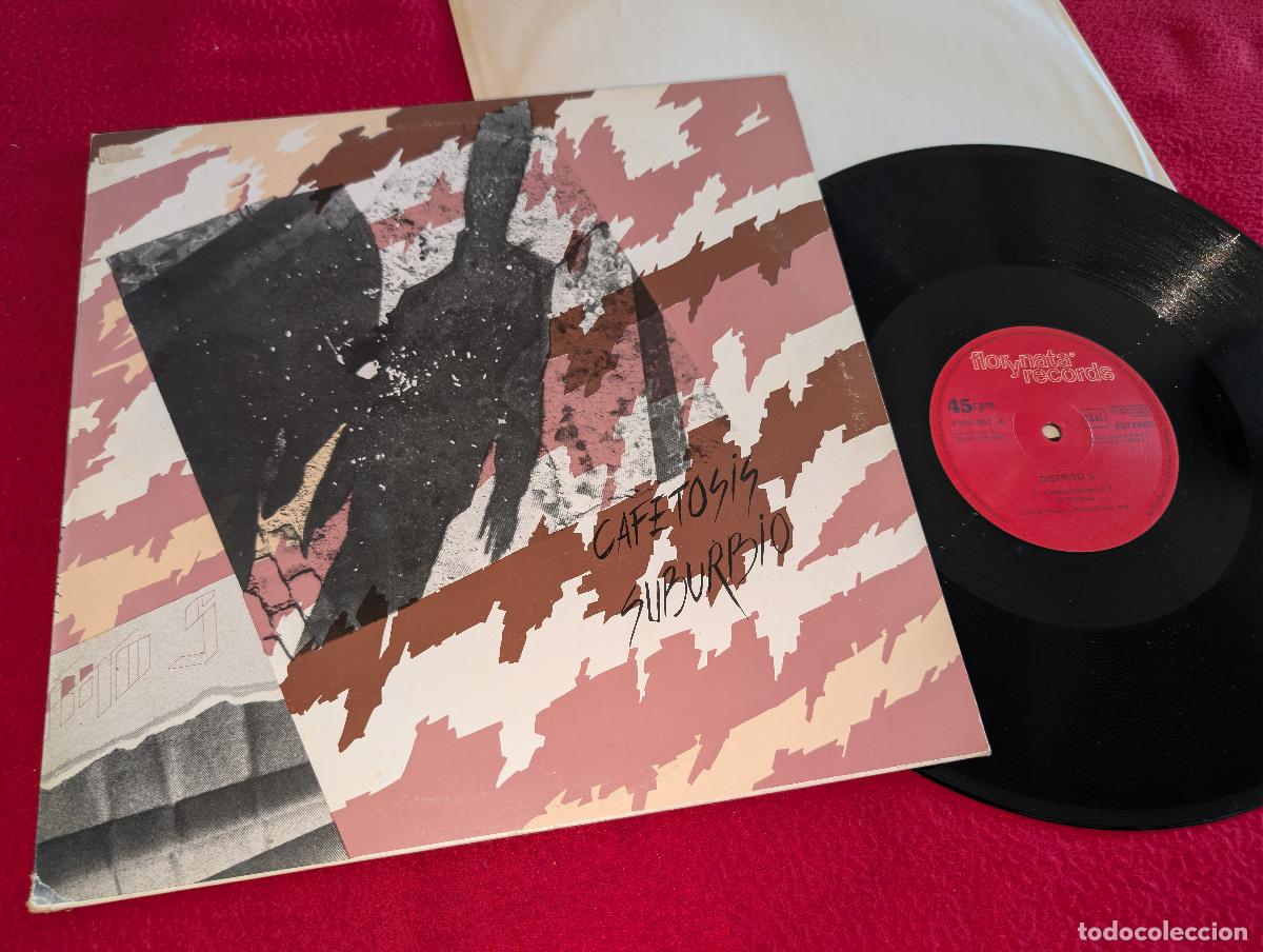 Discos de vinilo: DISTRITO 5 CINCO Cafetosis disco n2 Suburbio +2 12'' MX 1983 Flor y Nata MOVIDA POP