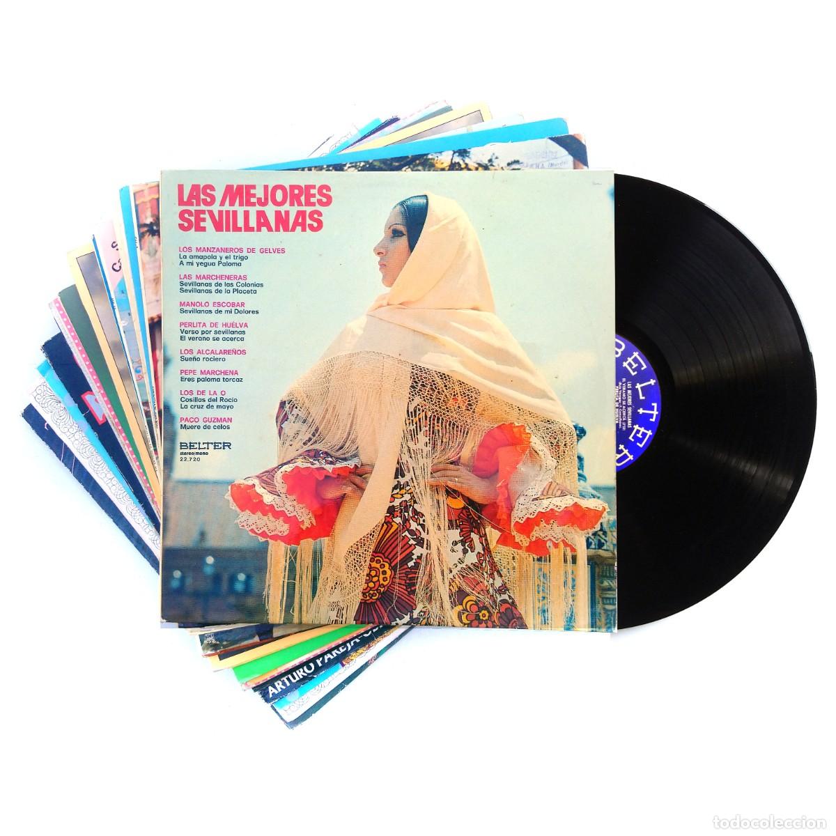 Discos de vinilo: VA SEVILLANAS Lote 16 LP El Rocio Romeros Feria de Abril Huelva