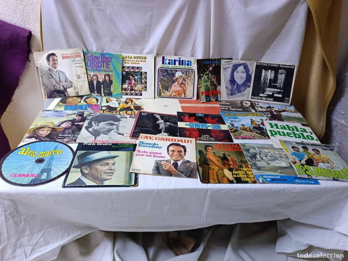 Dischi in vinile: Lote de discos de vinilo, singles, a clasificar, con car&aacute;tulas