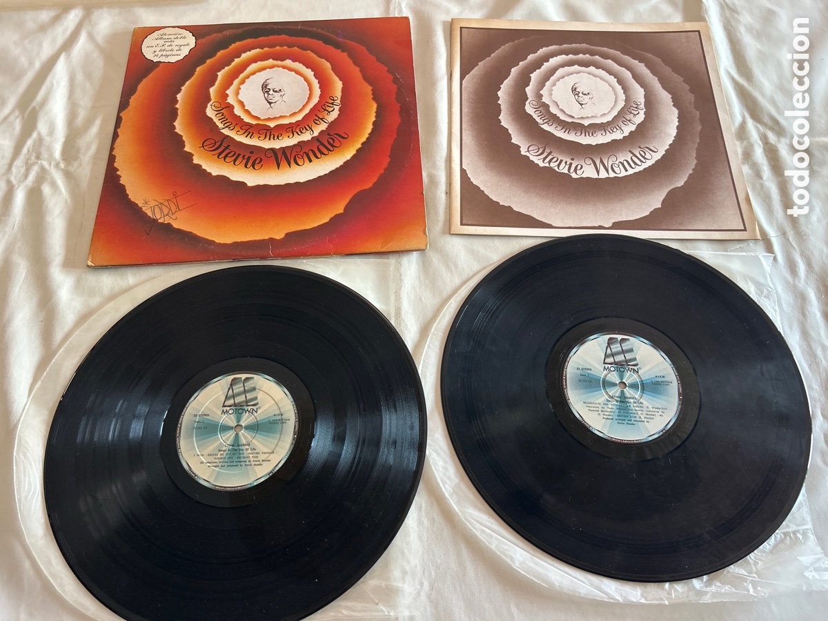 Discos de vinilo: Doble disco de vinilo LP Stevie Wonder.Songs in the key of life