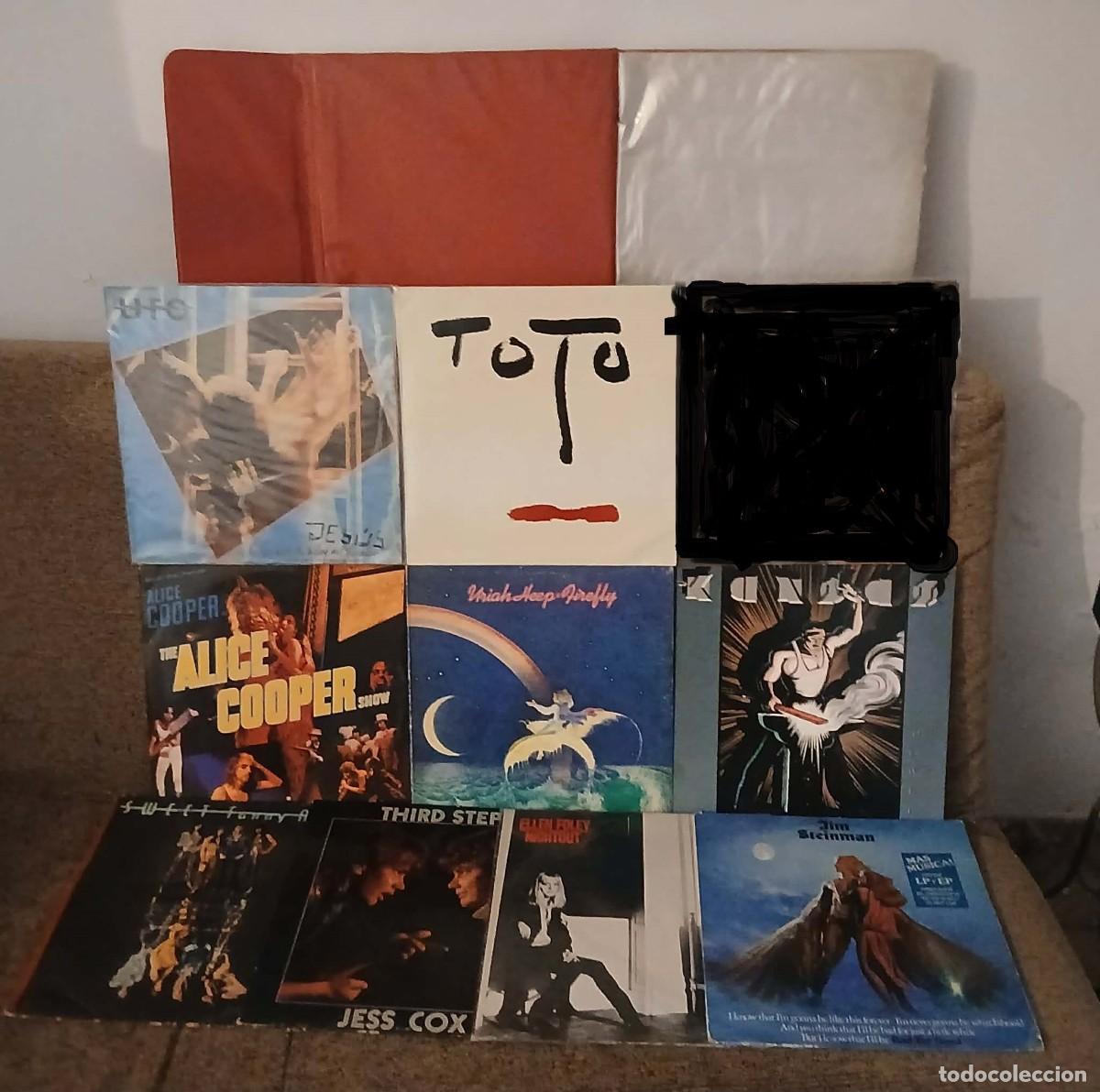 Vinyl records: LOTE CON 9 VINILOS DE HARD ROCK & HEAVY METAL + ALBUM PORTA VINILOS DE REGALO