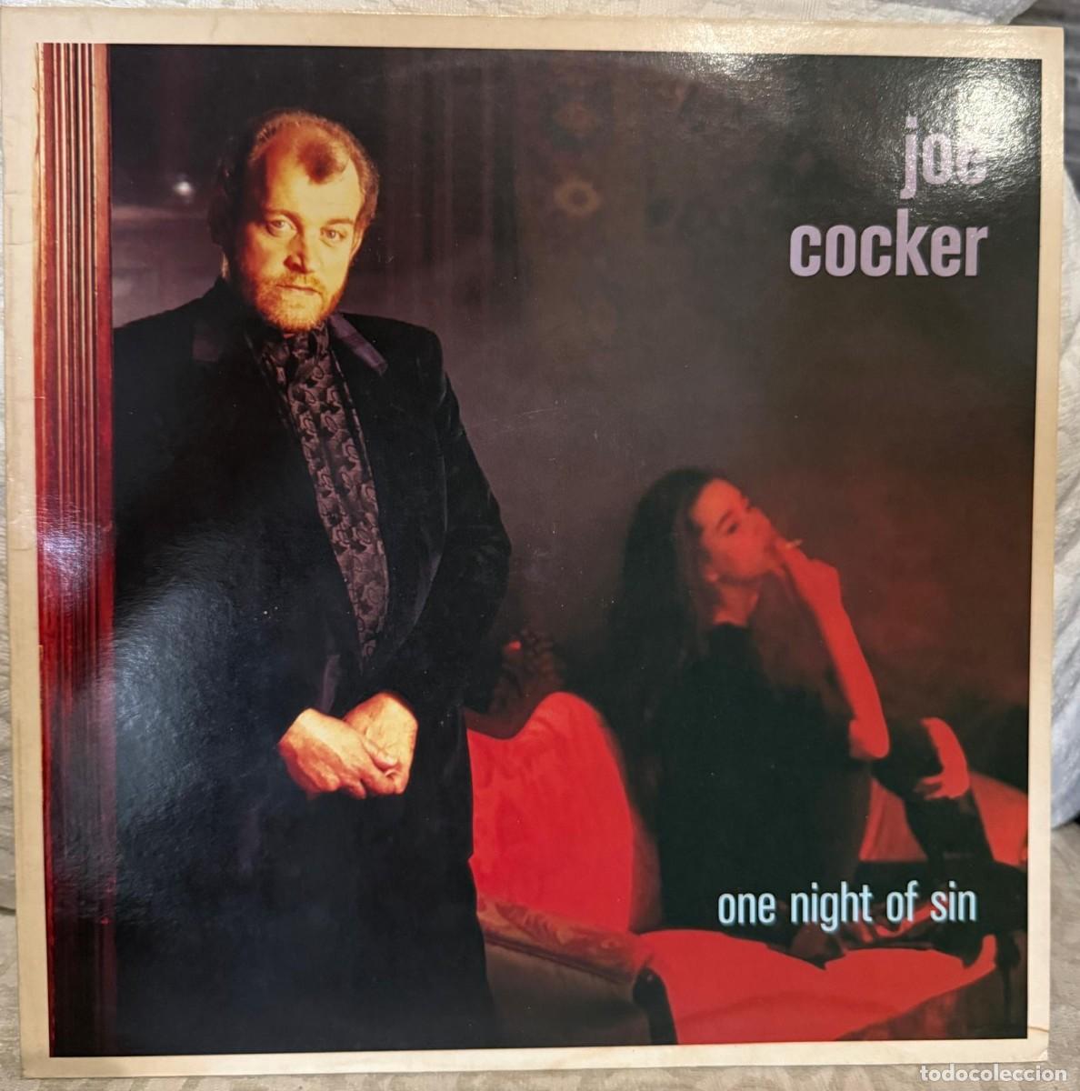 Discos de vinilo: Joe Cocker &ndash; One Night Of Sin. Disco vinilo. Edic Spain. 1989