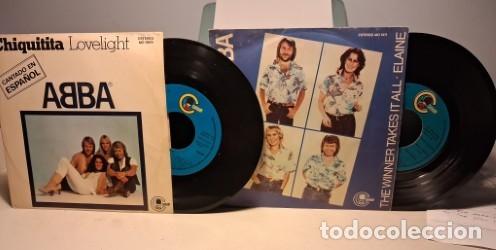 Discos de vinilo: 2 SINGLES DE ABBA :THE WINNER TAKES ALL + CHIQUITITA (CANTADA EN ESPA&Ntilde;OL)