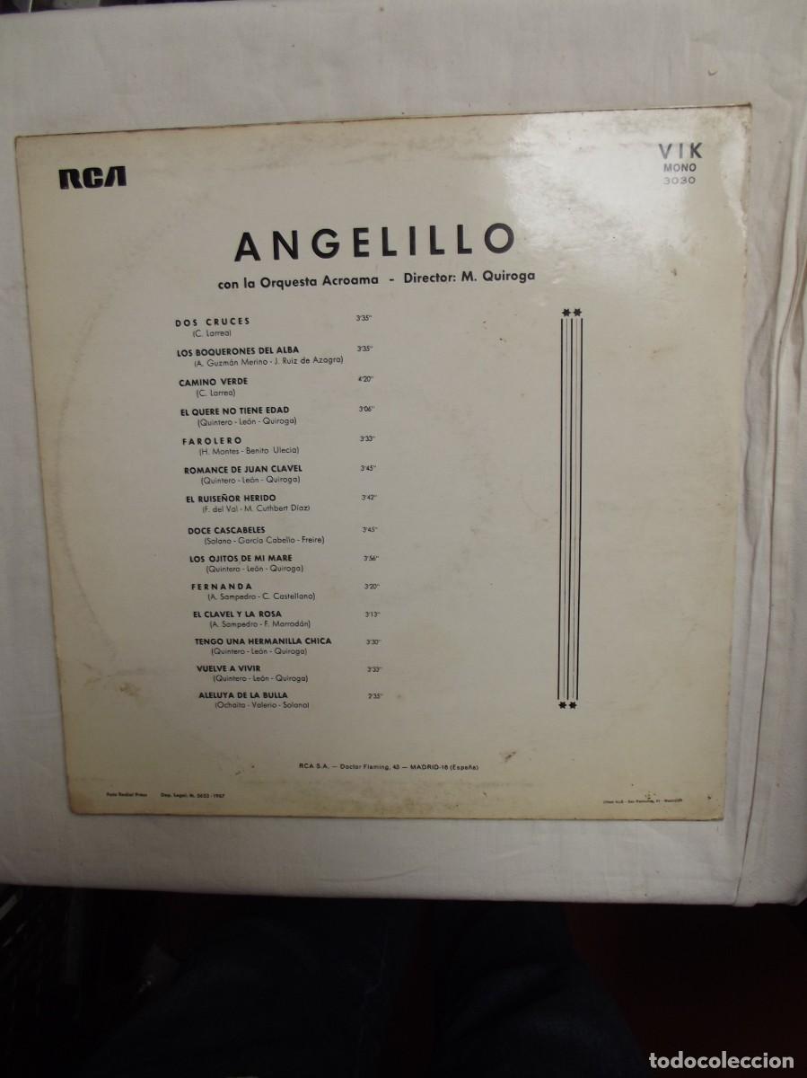 Discos de vinilo: LP ANGELILLO CON LA ORQUESTA ACROAMA ( SIN PROBAR ) - Foto 2