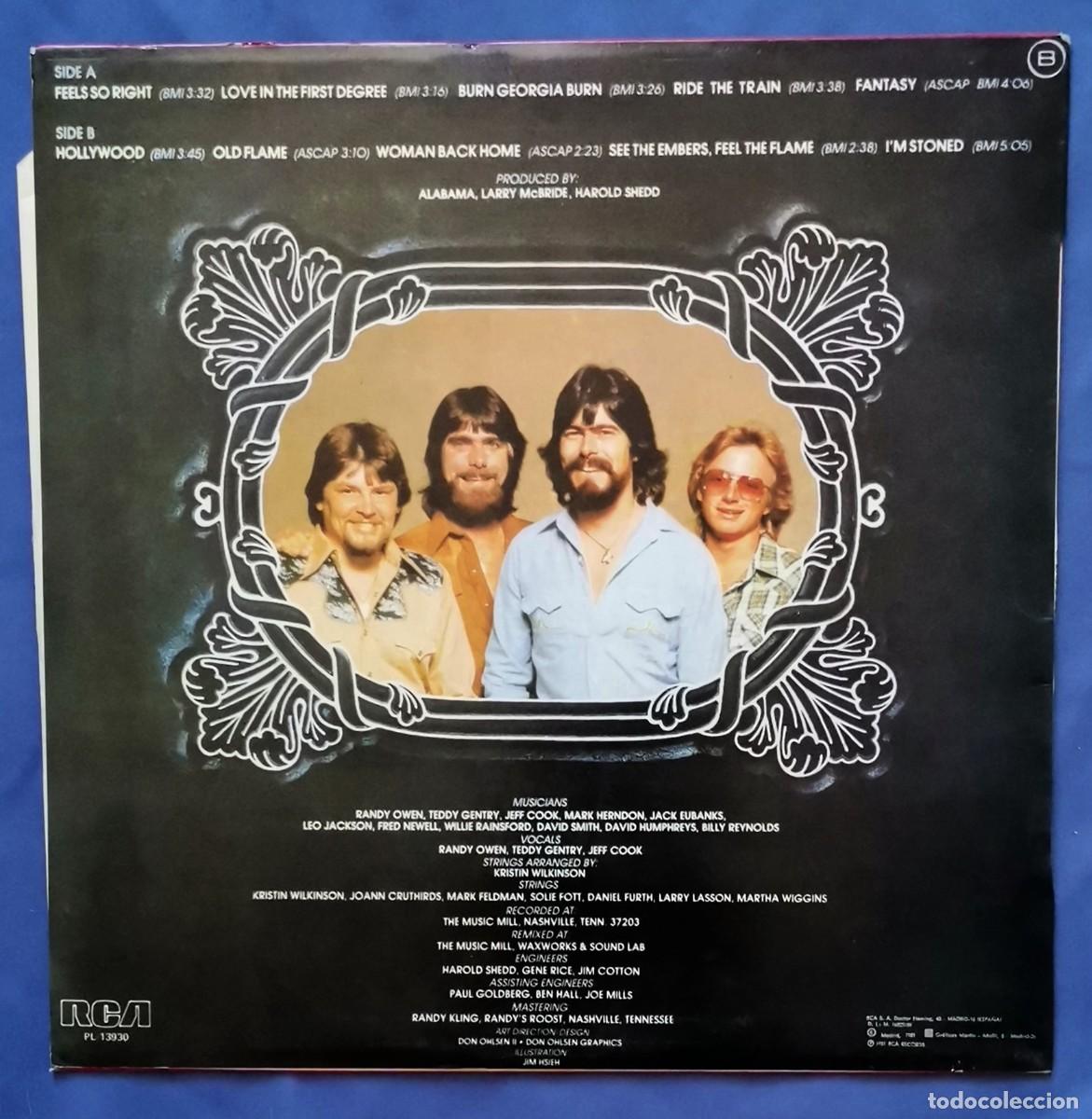 Discos de vinilo: Alabama &ndash; Feels So Right LP 1981 Espa&ntilde;a - Foto 2