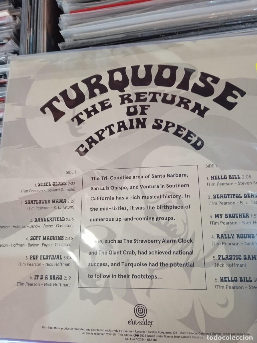 Discos de vinilo: TURQUOISE- THE RETURN OF CAPTAIN SPEED. LP - Foto 2
