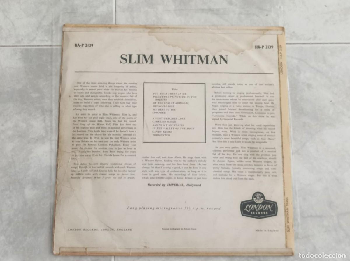 Discos de vinilo: Slim Whitman lp original - Foto 2