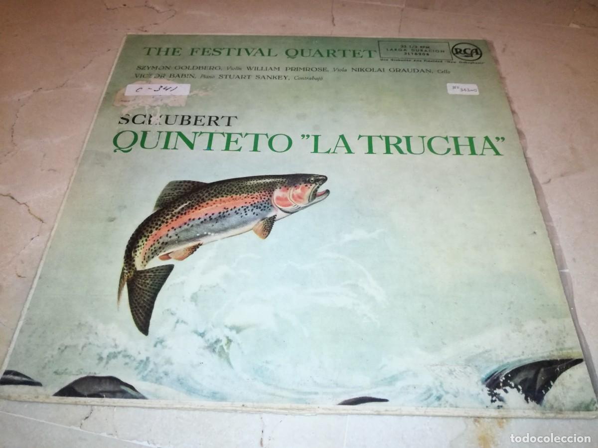 Discos de vinilo: SCHUBERT-QUINTETO LA TRUCHA-THE FESTIVAL QUARTET-ORIGINAL ESPA&Ntilde;OL 1959
