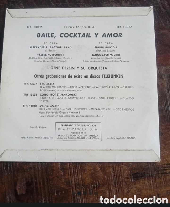 Discos de vinilo: Vinilo Single 1963, orquesta Gen Dersin - Foto 5
