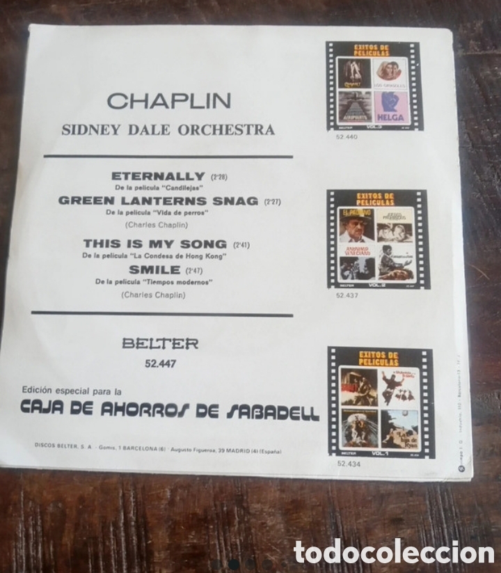 Discos de vinilo: Vinilo Single Charles Chaplin - Foto 2