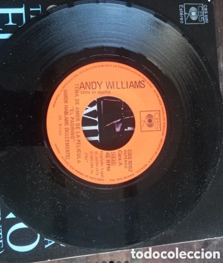 Discos de vinilo: Vinilo Andy Williams El Padrino BSO 1972 - Foto 4