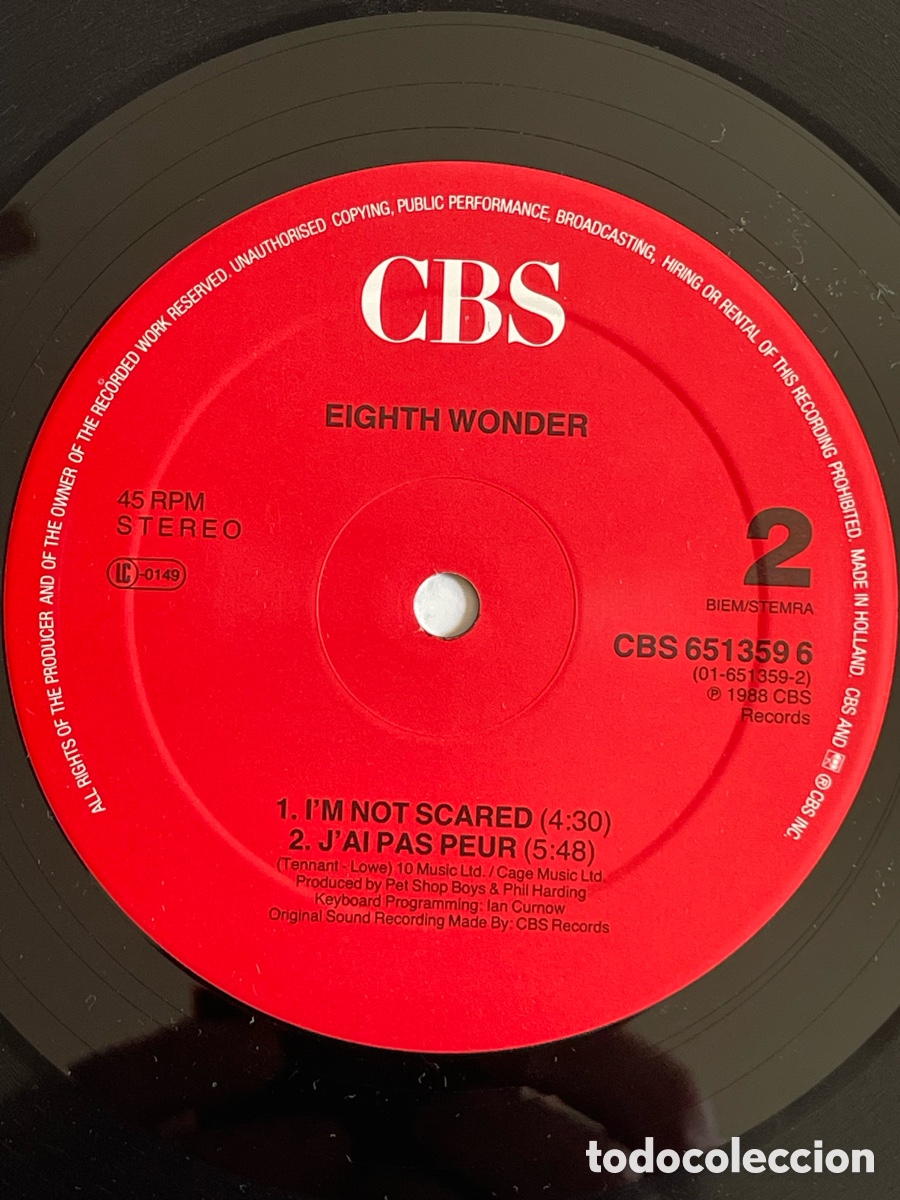 Discos de vinilo: Eighth Wonder - I&rsquo;m not Scared / Maxi-single - Foto 9