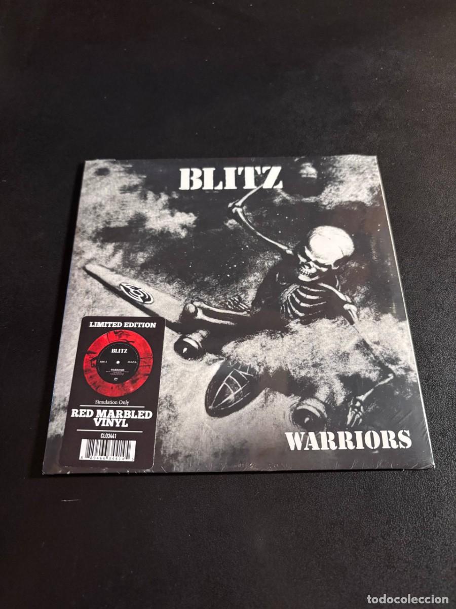 Discos de vinilo: Blitz Warriors Disco de vinilo rojo splatter EP single 7&rdquo; punk oi! USA Cleopatra records