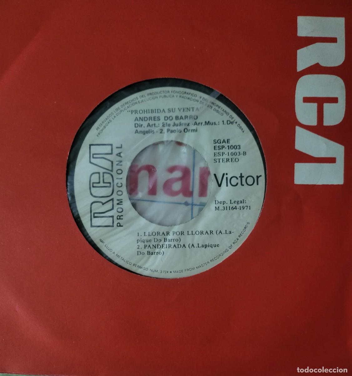 Discos de vinilo: Andres Do Barro Ep editado en Espa&ntilde;a sello RCA Victor a&ntilde;o 1971...promocional.
