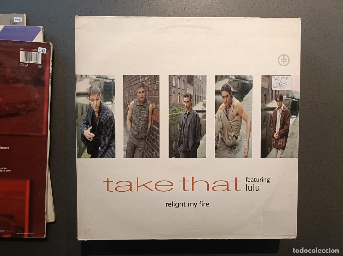 Discos de vinilo: Take That featuring Lulu - Relight My Fire - Maxi SIngle sello RCA 1993