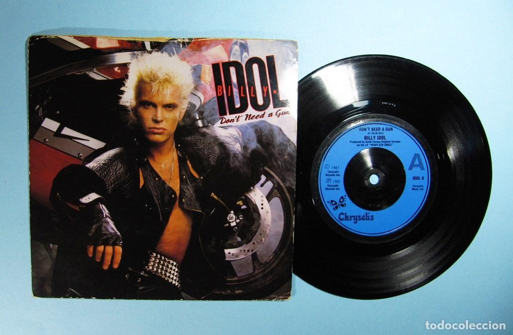 Discos de vinilo: BILLY IDOL - Single UK - DON&acute;T NEED A GUN + FATAL CHARM - 1987