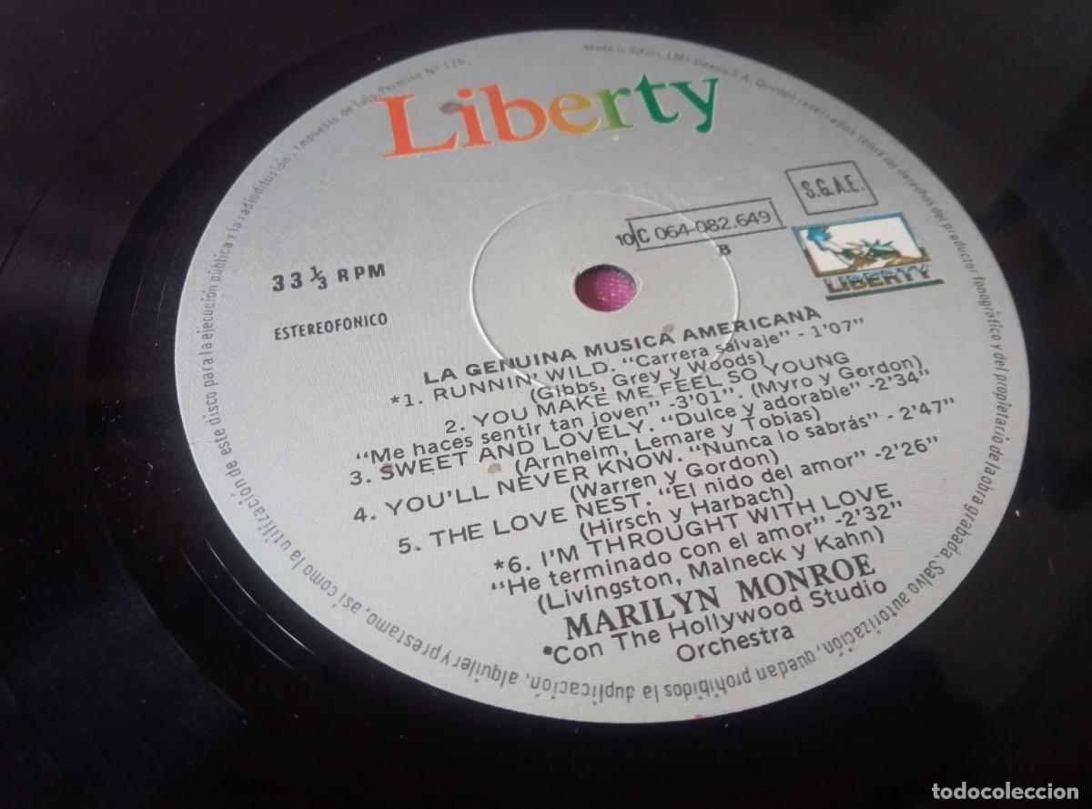 Discos de vinilo: MARILYN MONROE CANTA LP L141 - Foto 3
