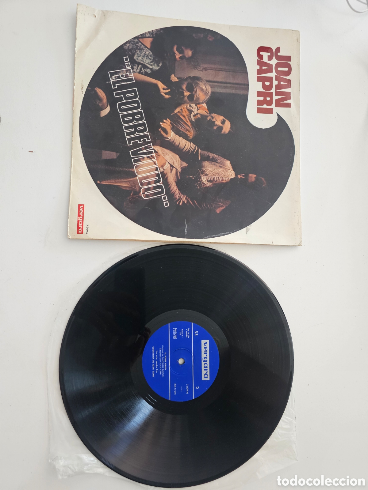 Discos de vinilo: Disco de vinilo de 33 RPM LP Joan Capri El pobre viudo 1969