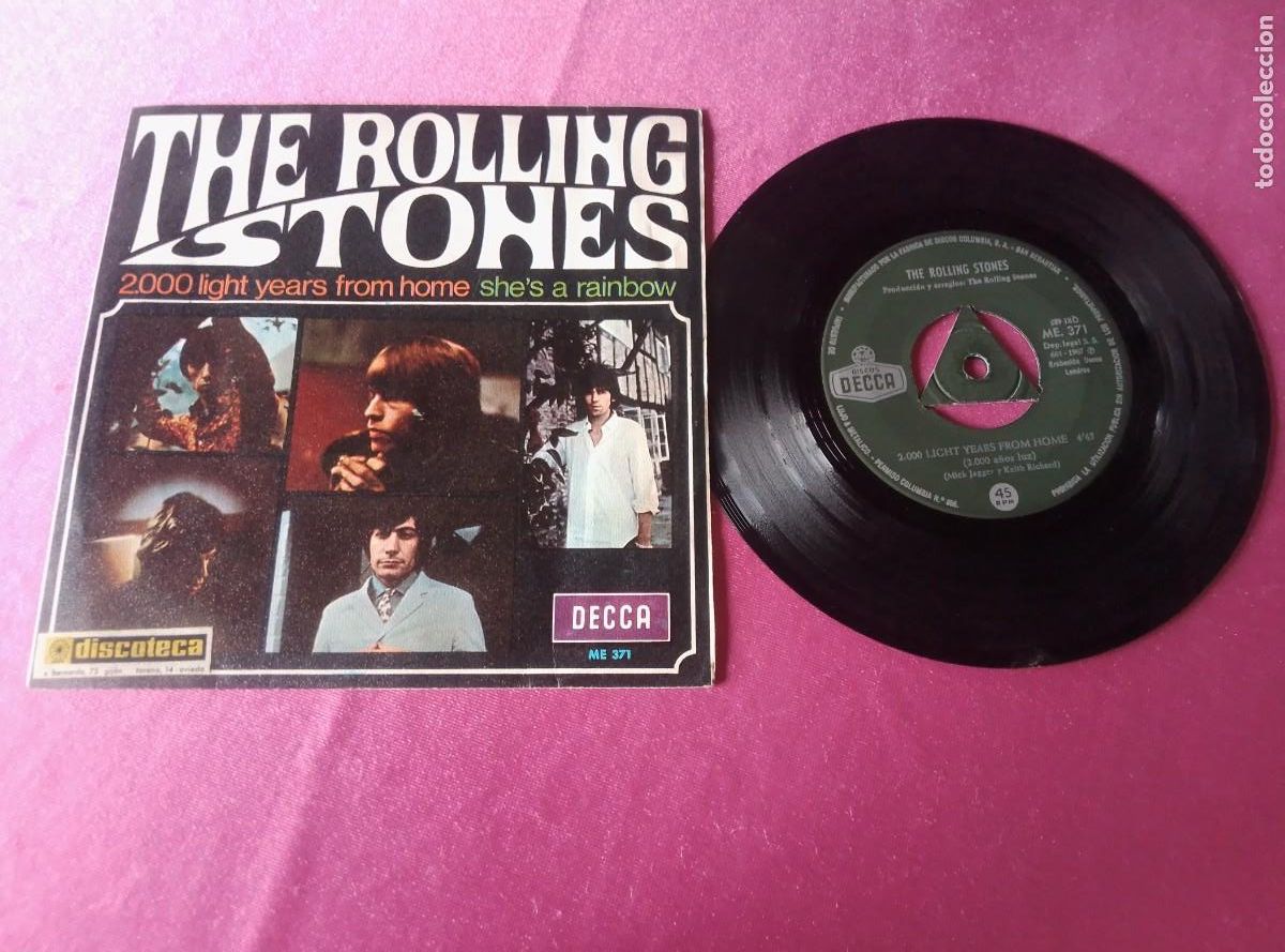 Discos de vinilo: THE ROLLING STONES LIGHT YEARS FROM HOME 1967 SINGLE L141