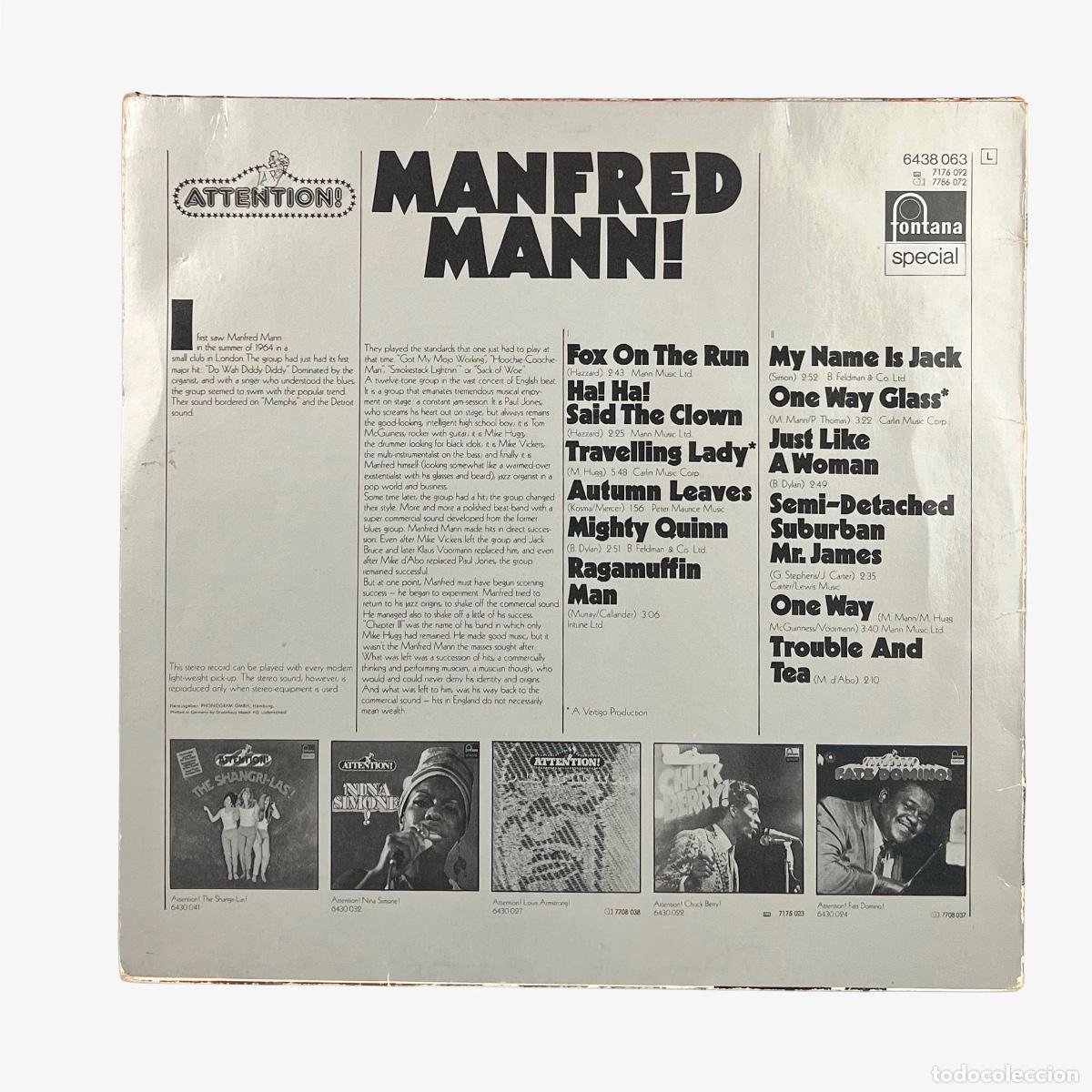 Discos de vinilo: LP. Manfred Mann. Attention! Manfred Mann! (G+/VG) - Foto 2