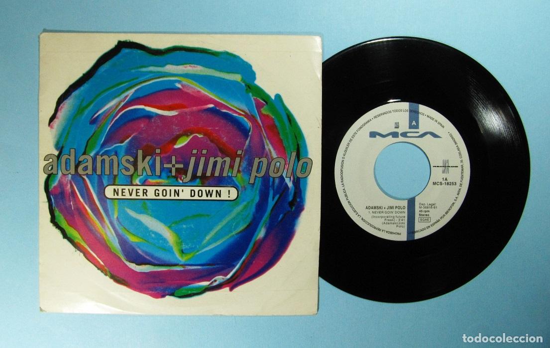 Discos de vinilo: ADAMSKI + JIMI POLO - Single - NEVER GOING DOWN + THE SKY IS FALLING DOWN 1991