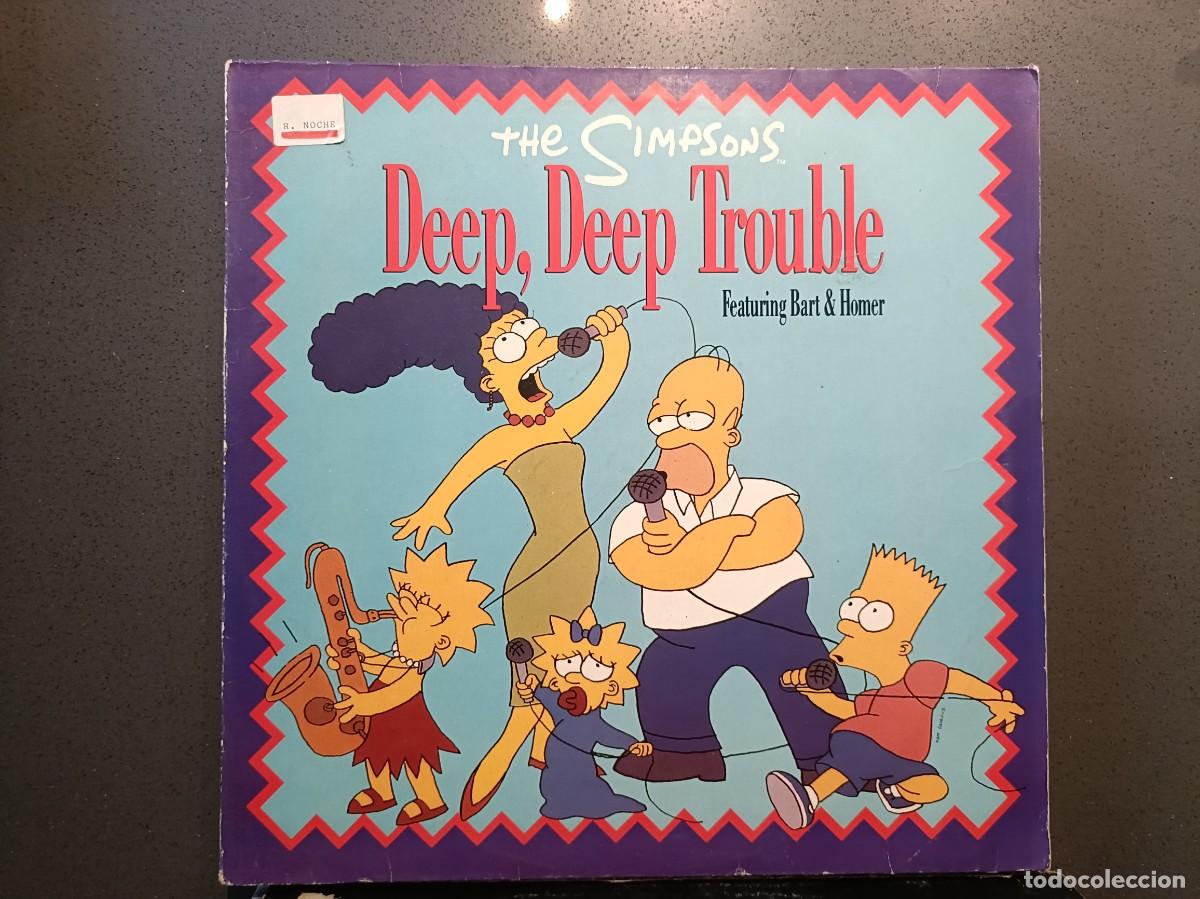 Discos de vinilo: The Simpsons feat. Bart & Homer - Deep, Deep Trouble - Maxi Single Geffen Records 1991