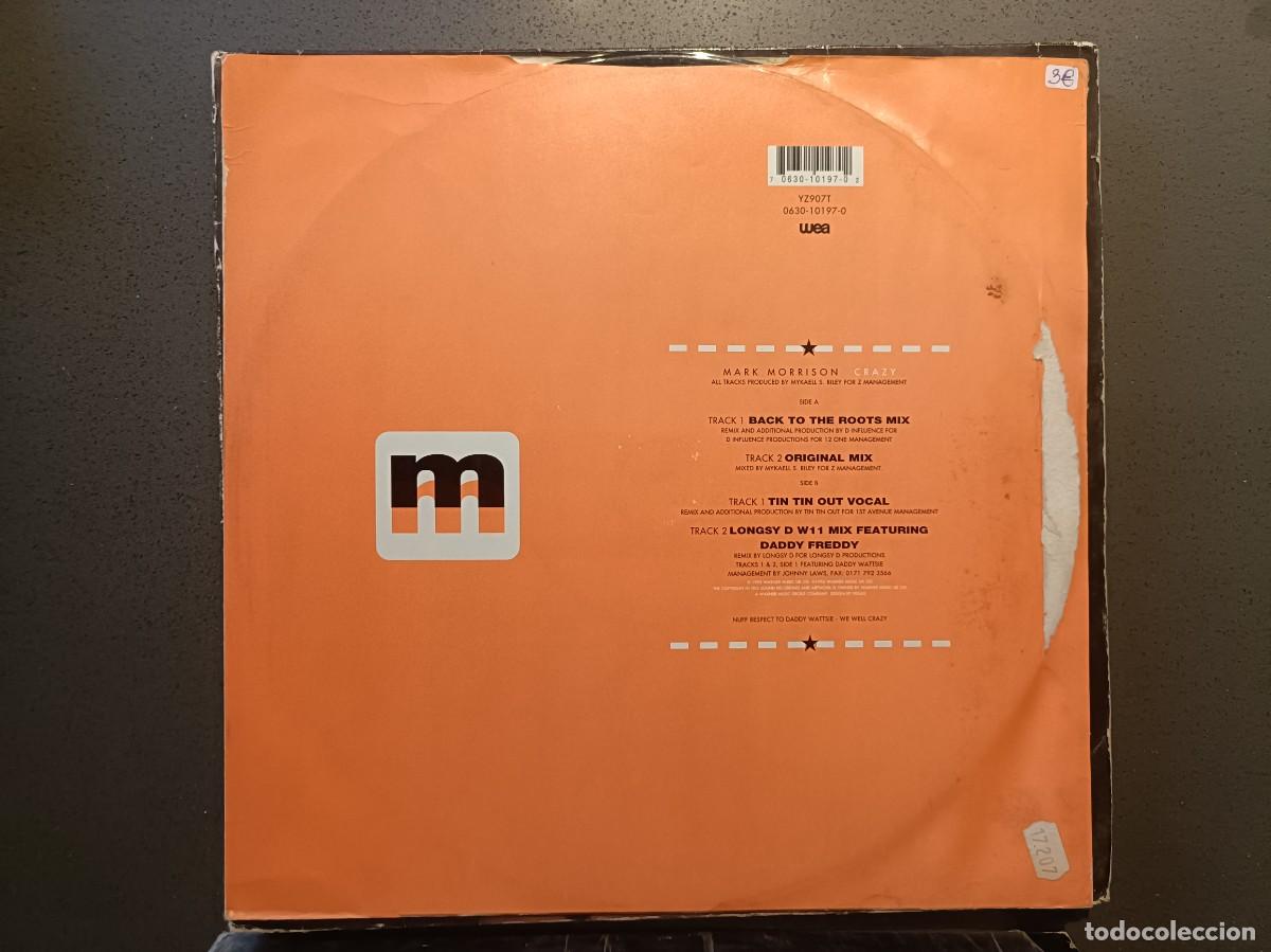 Discos de vinilo: Mark Morrison - Crazy - Maxi Single sello Warner Music 1995 - Foto 2