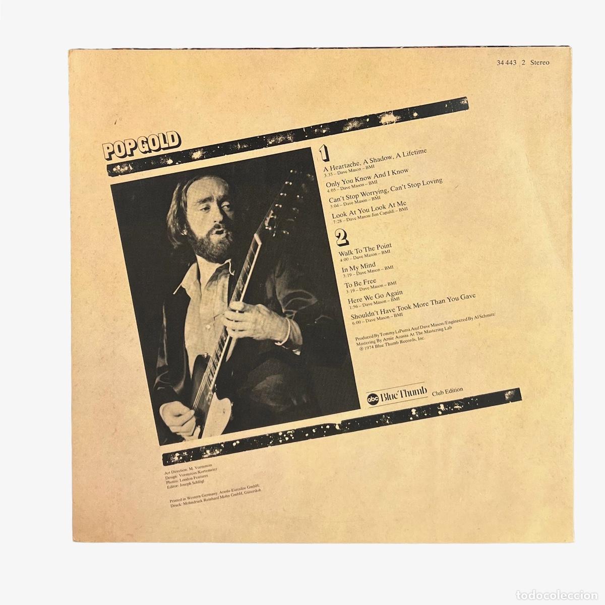 Discos de vinilo: LP. Dave Mason. Pop Gold (VG+/VG) - Foto 2