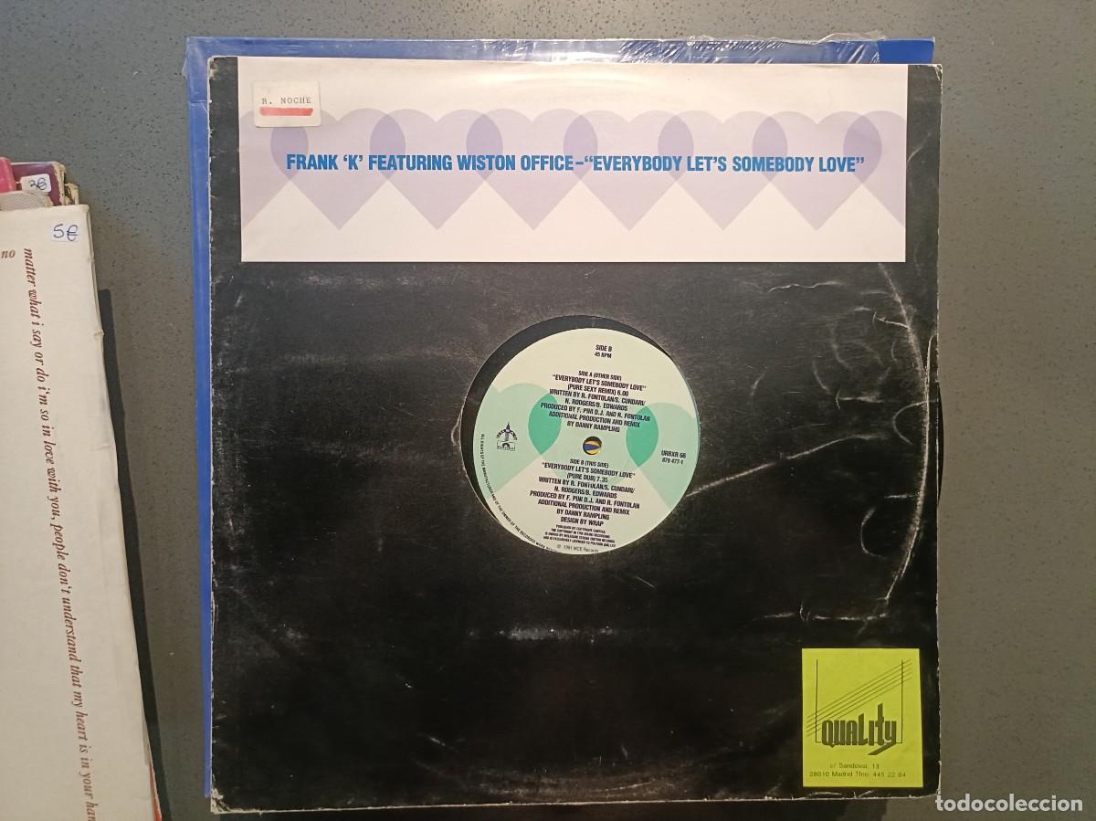 Discos de vinilo: Frank &acute;K&acute;FeaturingWiston Office - Everybody Let&acute;s Somebody Love - Maxi Single MCE Records 1991