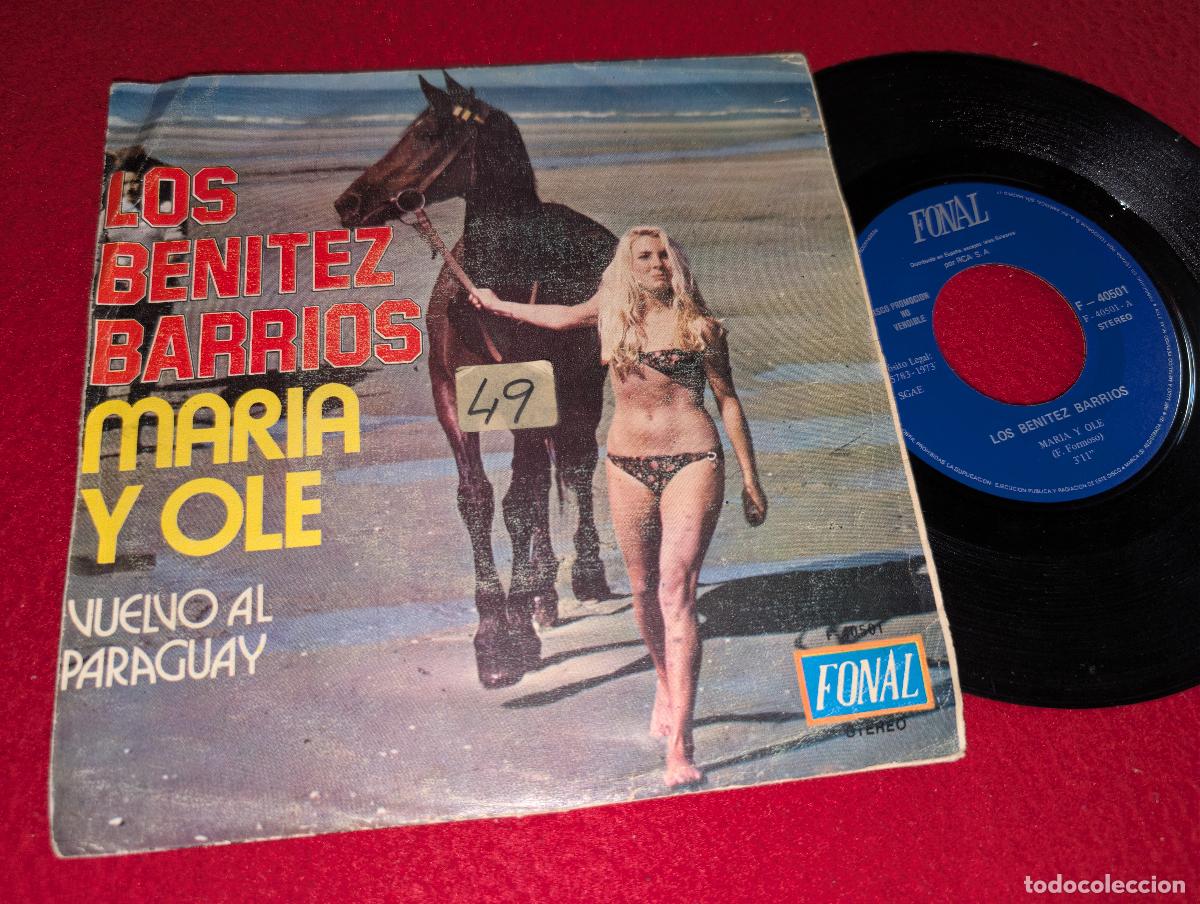 Discos de vinilo: LOS BENITEZ BARRIOS Maria y Ole / Vuelvo al Paraguay 7&rdquo; SINGLE 1973 Fonal SEXY NUDE