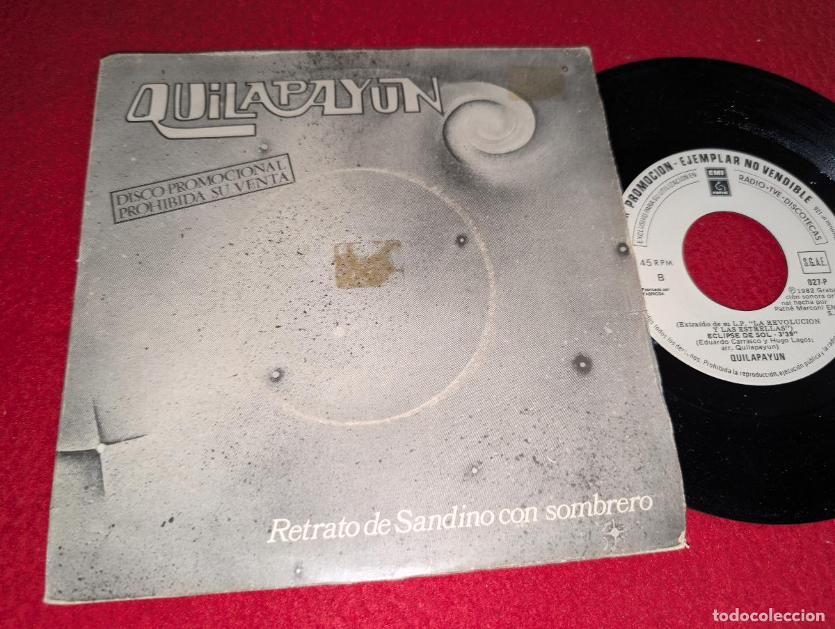 Discos de vinilo: QUILAPAYUN Retrato de Sandino con sombrero/Eclipse de sol 7'' SINGLE 1983 PROMO