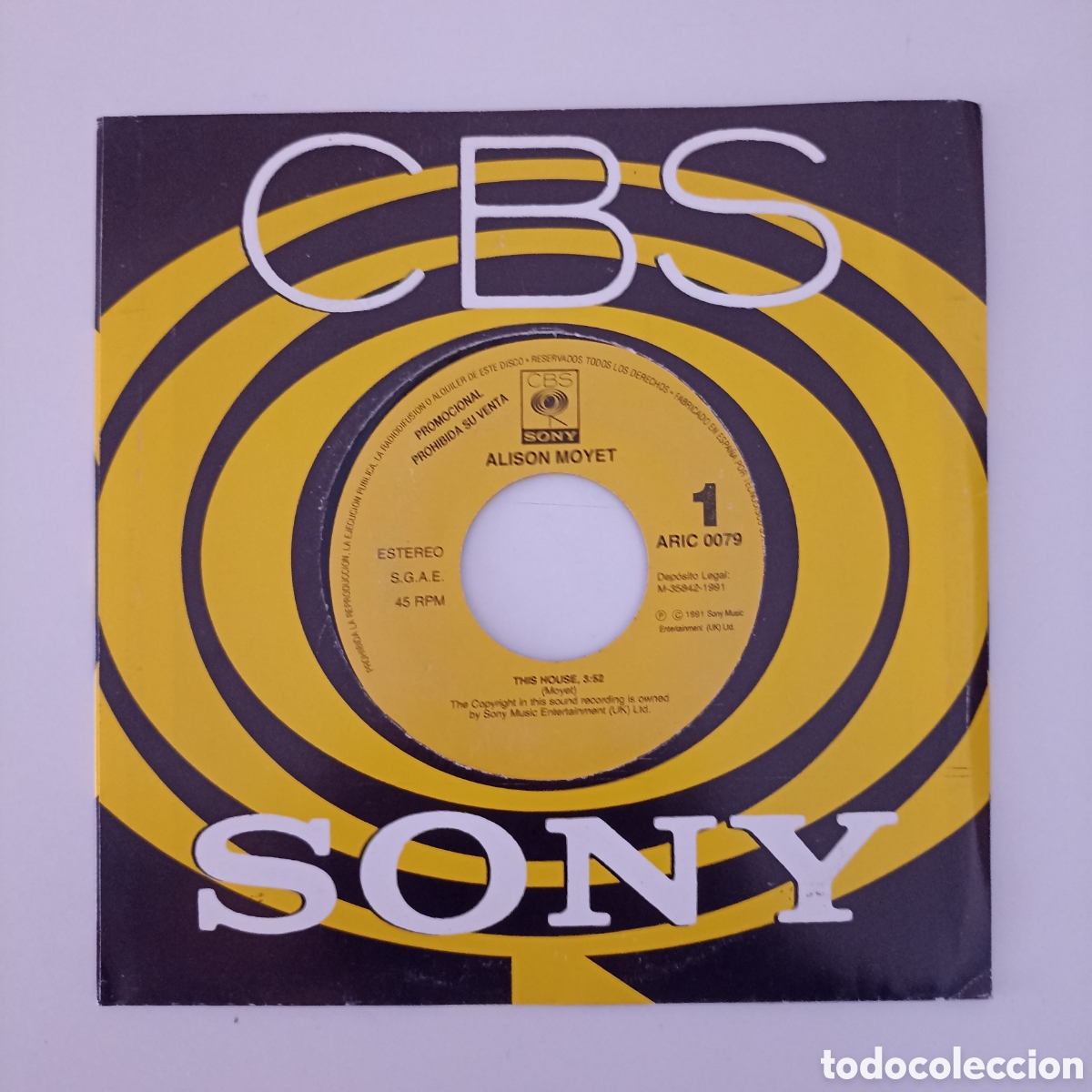 Discos de vinilo: Vinilo 7&rdquo; Alison Moyet - This House (1991) CBS/Sony &ndash; ARIC 0079