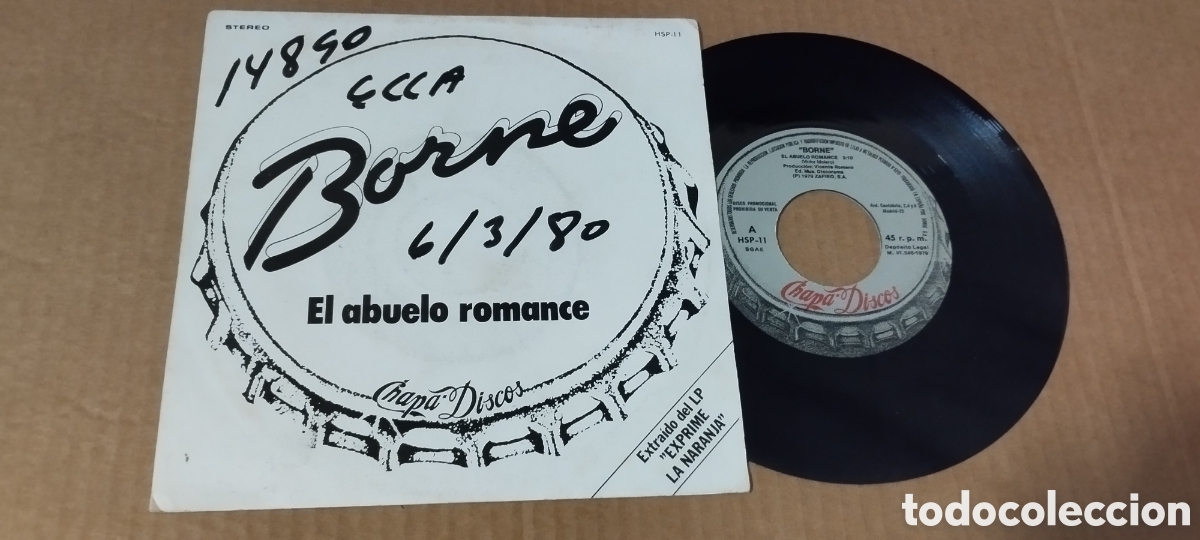 Discos de vinilo: Single-borne-el abuelo romance-1980-promo.
