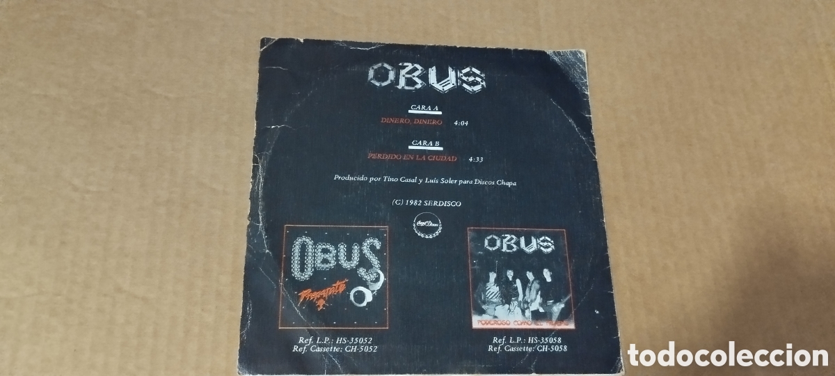 Discos de vinilo: Single-obus-dinero dinero-1982 - Foto 2