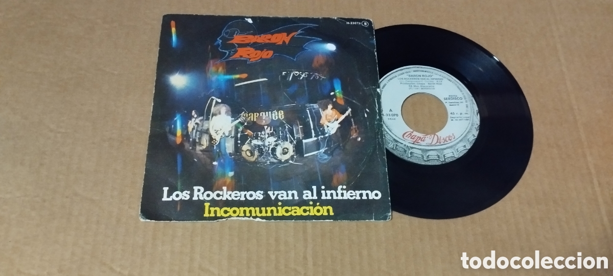 Discos de vinilo: Single-baron rojo-los rockeros van al infierno-1982-