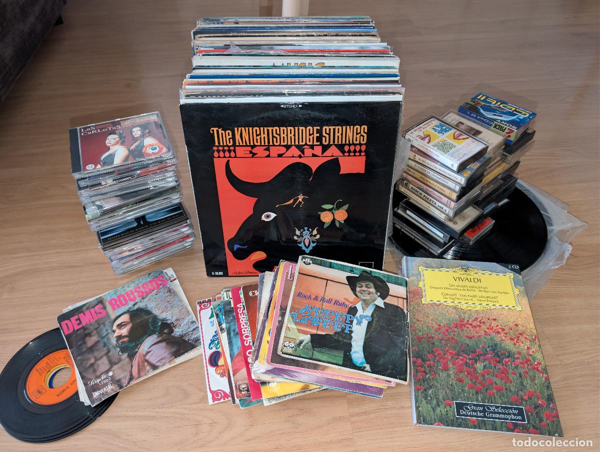 Discos de vinilo: LOTE COLECCION DISCOS VINILO VARIABLE 64 LPS + 13 LPs sin carpeta + 30 7'' + 23 CDs + 34 K7s ++