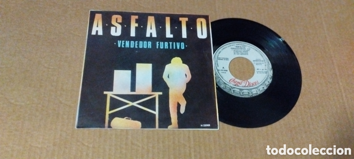 Discos de vinilo: Single-asfalto-vendedor furtivo-1981-promo-