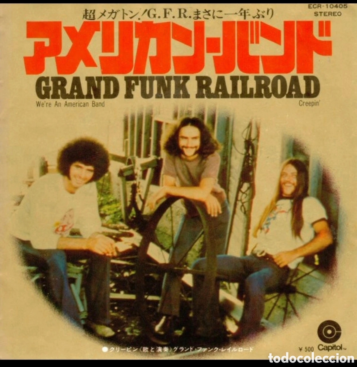 Discos de vinilo: Grand Funk Railroad: We're An American Band single 7&rdquo; 45Rp