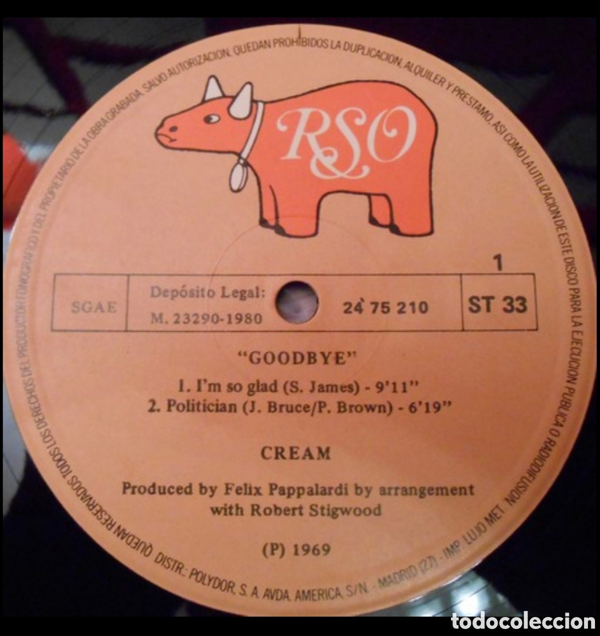 Discos de vinilo: Cream: Goodbye LP 1980 - Foto 2