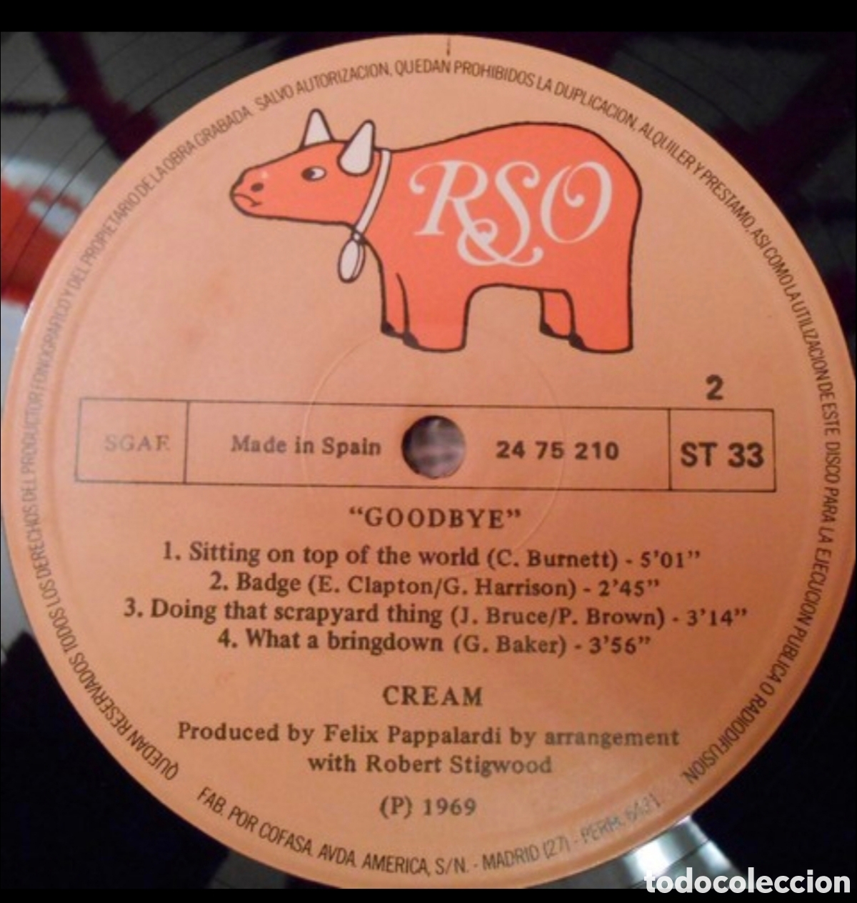 Discos de vinilo: Cream: Goodbye LP 1980 - Foto 3