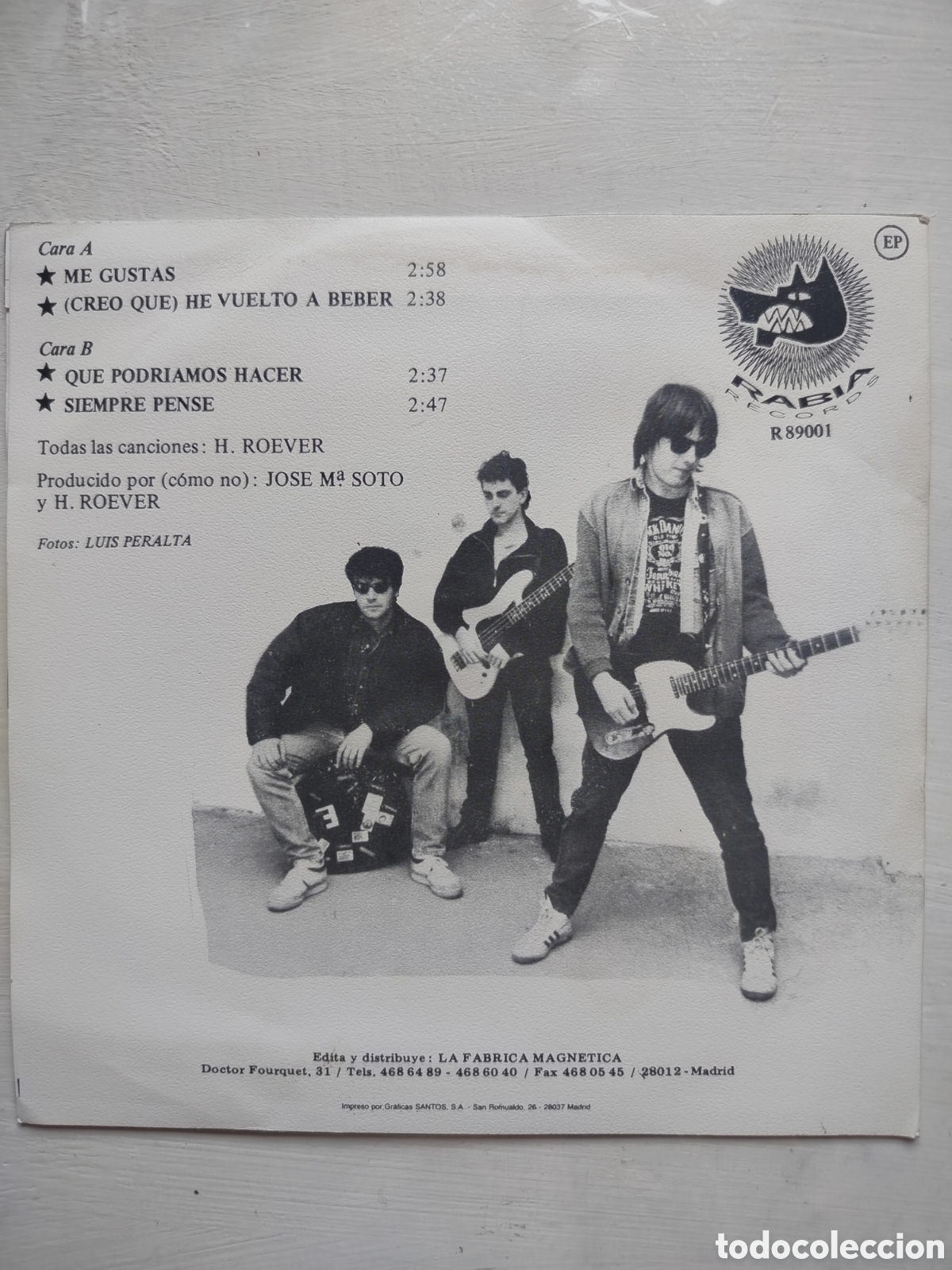 Discos de vinilo: Los Del Tonos EP 1989 - Foto 2